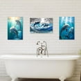 thumbnail image 5 of ZHONGYUTONG Dolphin Canvas Wall Art Jumping Dolphin Picture Prints Blue Sea Animal Bathroom Artwork Wall Decor for Kids Room Nursery Framed (12.00" x 18.00"), 5 of 6
