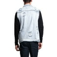thumbnail image 6 of Victorious Men's Classic Distressed Biker Denim Jean Vest DK101 - Light Indigo - Large, 6 of 7