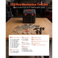 thumbnail image 3 of KFFKFF 230-Piece Mechanics Tool Kit, Includes 1/4 in, 3/8 in, and 1/2 in Drive, SAE and Metric Sockets, Wrenches, Screwdriver Bits, Accessories, and Durable Storage Case for Automotive Maintenance, 3 of 9