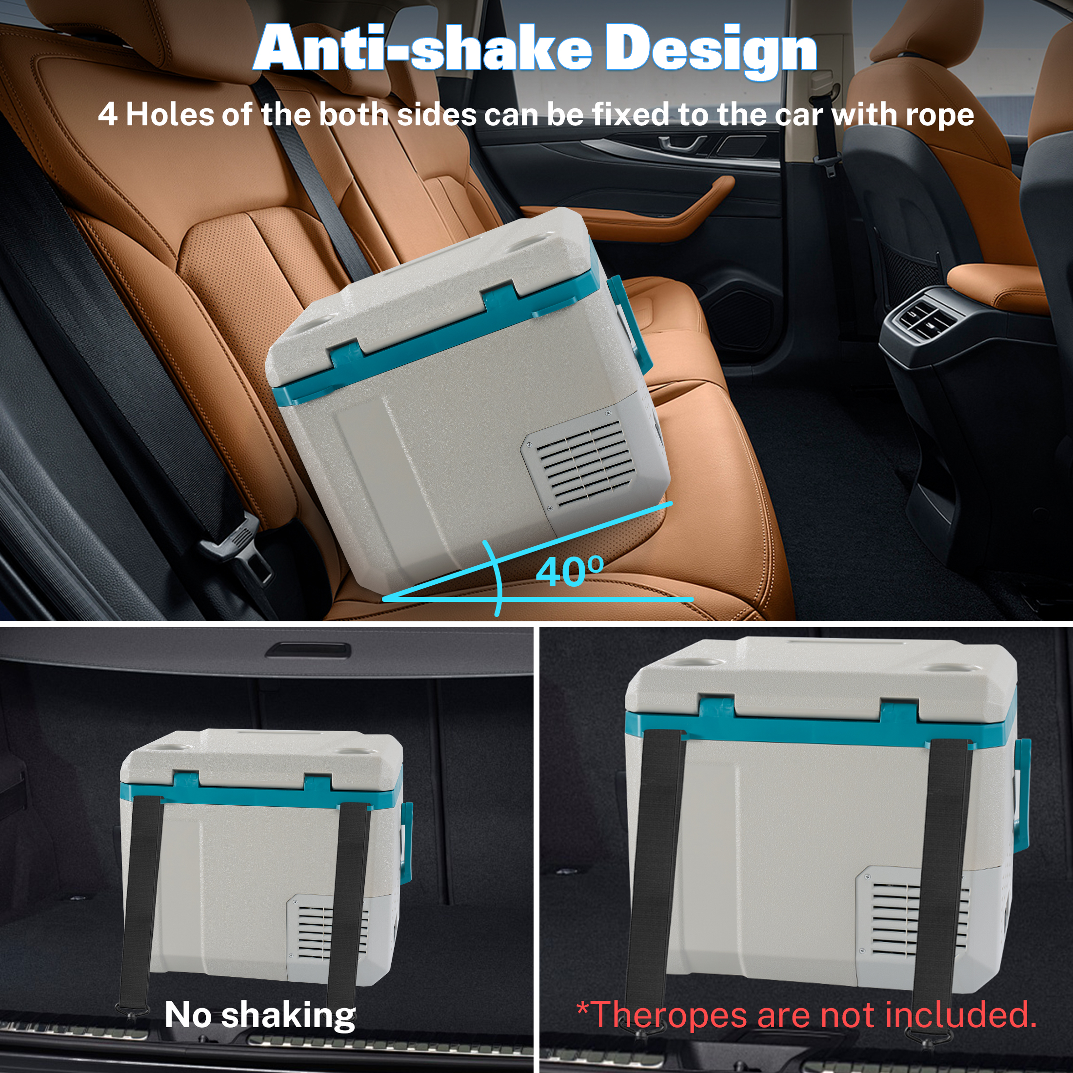 20QT 12 Volt Electric Car Refrigerator, SHINPT Portable Car Refrigerator with APP Control, Cooler and Freezer Small Refrigerator for Trunk, Jeep, SUV, 12V Car Travel Refrigerator DC/AC