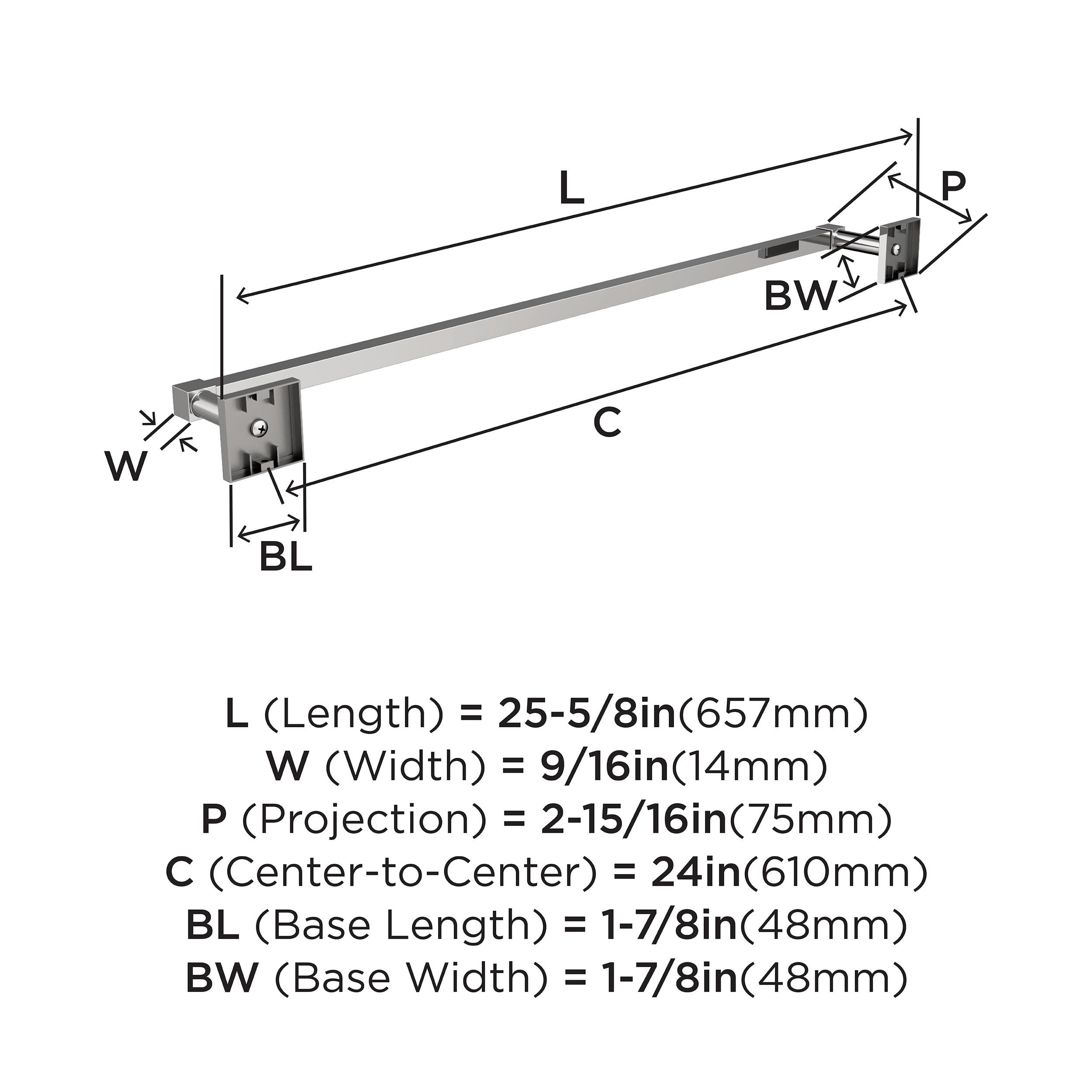 Amerock Appoint Chrome 24 inch (610mm) Towel Bar