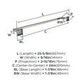 thumbnail image 6 of Amerock Appoint Chrome 24 inch (610mm) Towel Bar, 6 of 8