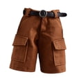 thumbnail image 4 of Figura de acción Pantalones cortos Vestir Coleccionable Casual Miniatura Ropa Atuendo Hebilla redonda marrón, 4 of 9