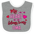 thumbnail image 3 of Inktastic My Heart Belongs to My Oma Boys or Girls Baby Bib, 3 of 4