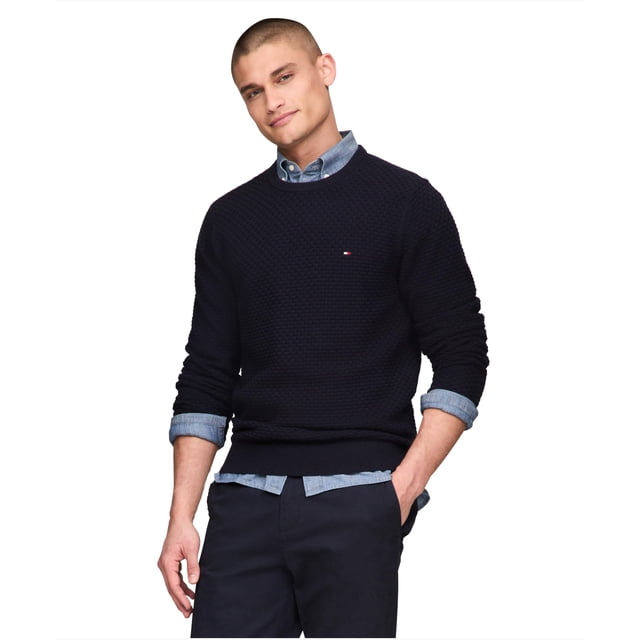Jersey Tommy Hilfiger con cuello redondo estructurado 9GG para hombre