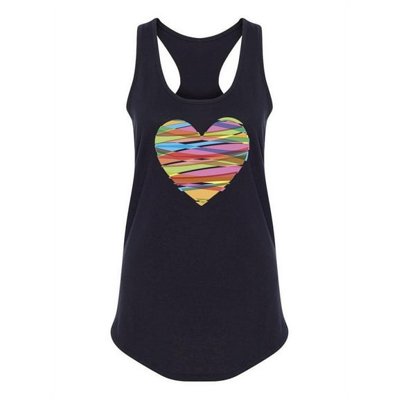 Heart Stripes Racerback Tank Women -Image by Shutterstock, Female x-Small