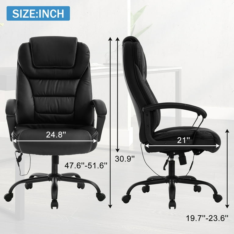 Big and Tall Office Chair 500 lbs Capacity with Massage Heavy