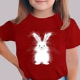 thumbnail image 2 of Boys Girls Easter Outfits Crew Neck Short Sleeve Cute Print Pullover Tops Stylish Casual Holiday T Shirts (14-15Years, Red), 2 of 5