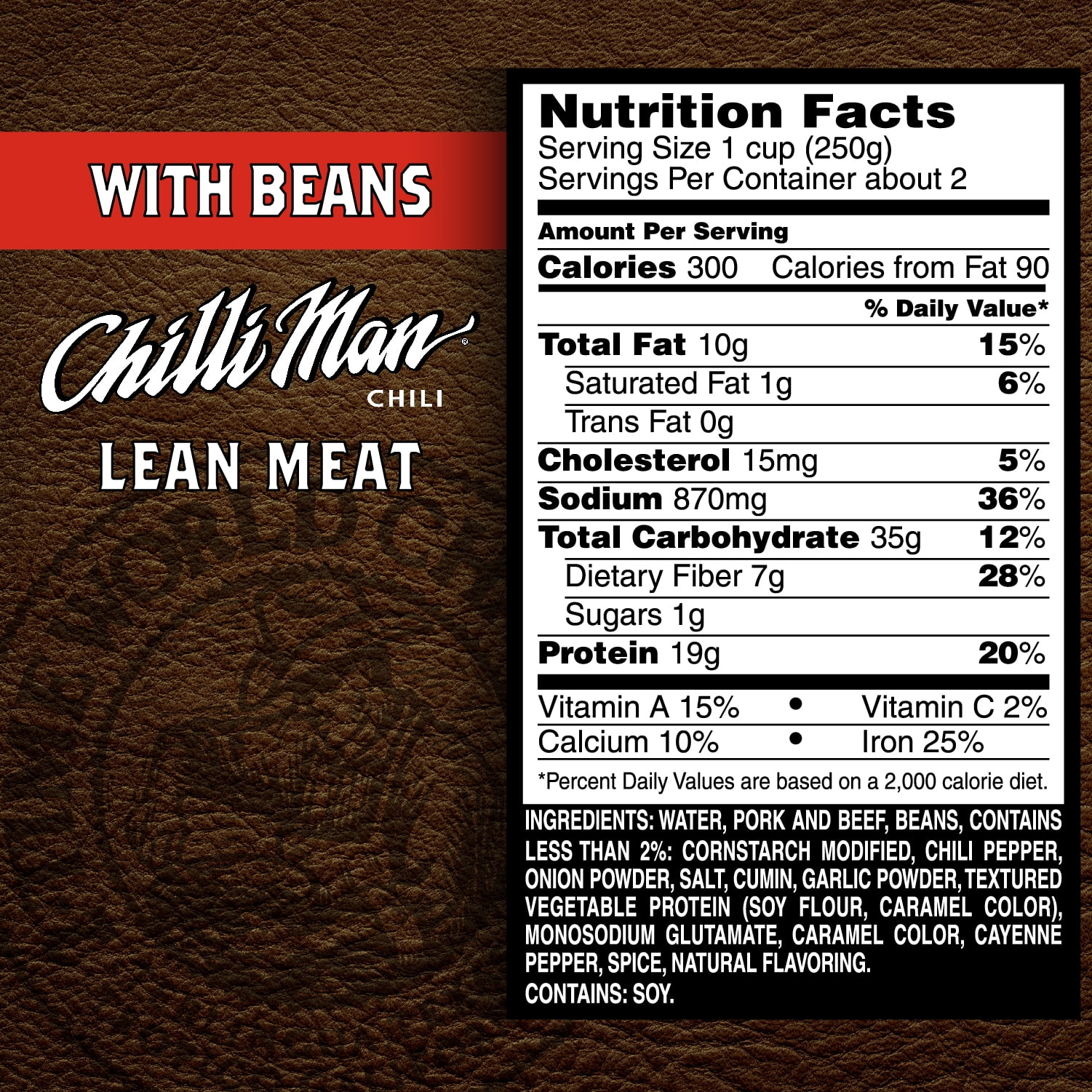 Chilli Man Chili with Beans Lean Meat 15 oz. Can