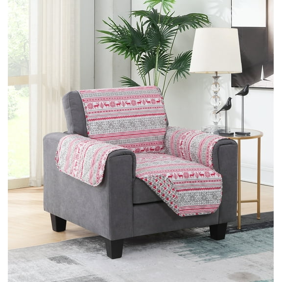 Ivy Grey/Red Chair Furniture Protector