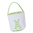 thumbnail image 3 of Cesta de conejito de Pascua, adorable decoración de Pascua, bolsa de huevos de Pascua, bolsas de mano de conejo, lona Verde, 3 of 9