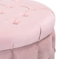 Costaelm Hank Round 29.5" Velvet Tufted Storage Ottoman, Pink - Walmart.com