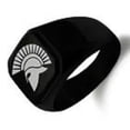 thumbnail image 4 of Tioneer Stainless Steel Ares Greek God Engraved Square Flat Top CZ Biker Style Polished Signet Ring, 4 of 5