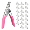 thumbnail image 1 of Graflsoa Professional Nail Clipper Set with 20 Plastic Nail Clips and Stainless Steel U-Shaped Trimmer for DIY Manicure, 1 of 6