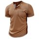 thumbnail image 1 of pstuiky camisetas para hombre, Camiseta de manga corta para hombre, estilo informal, lisa, con cuello vuelto, botones y blusa ropa de hombre l, 1 of 5