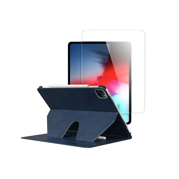 SaharaCase Apple iPad Pro 12.9" (4th 5th 6th 2020-2022) Protection Bundle Folio Case with Tempered