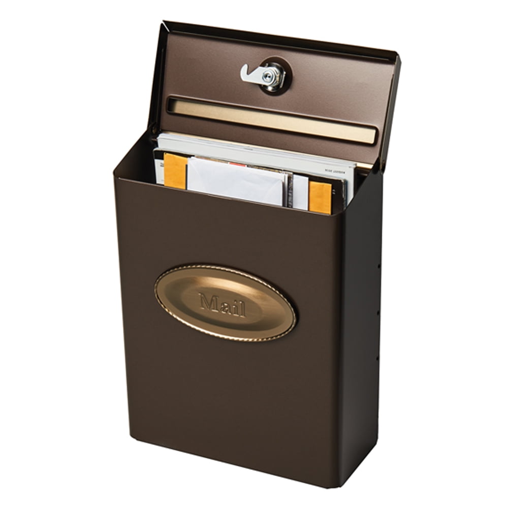 Gibraltar Mailboxes Designer Medium, Vertical, Wall Mount, Locking Mailbox, Venetian Bronze, DMVKGV04