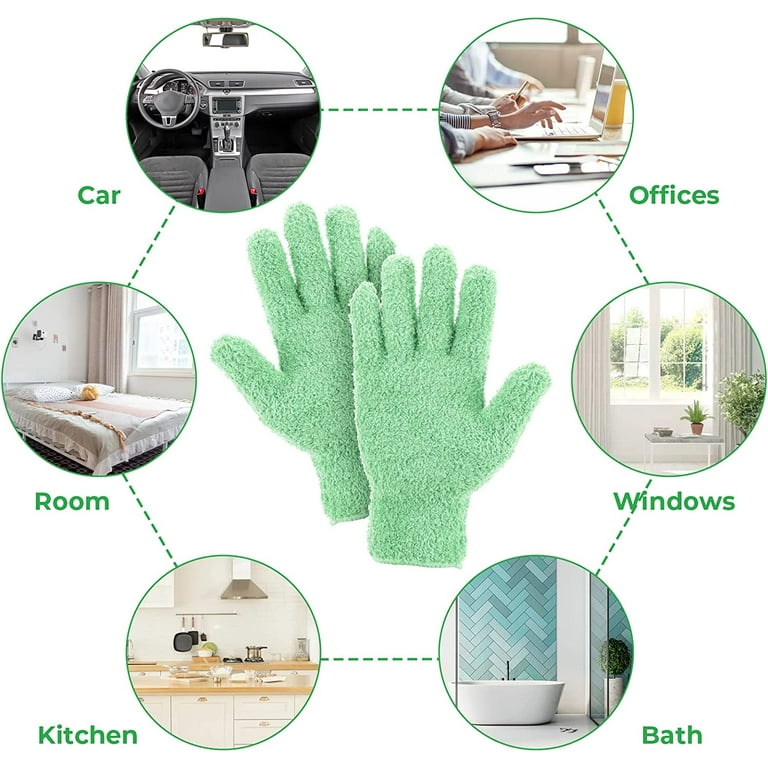  Aster 2 Pairs Microfiber Dusting Gloves Cleaning Gloves  Flexible No Shedding Microfiber Dust Cleaning Glove Wipes, Dust Gloves for  Cleaning Lamp, Car, Furniture, and Hard-to-Reach Corner Gap : Health &  Household