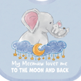 thumbnail image 4 of Inktastic My Meemaw Loves Me to the Moon and Back Elephant Family Boys or Girls Baby Bib, 4 of 4