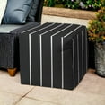 thumbnail image 6 of HomeRoots 474475 17 x 17 x 17 in. Gray Polyester Cube Striped Indoor & Outdoor Pouf Ottoman, 6 of 6