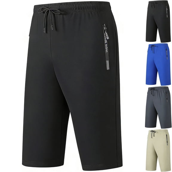 Men's Slim Athletic Shorts 9" Inseam Knee Length Quick Dry Performance Short Pants with Zipper Pockets, Moisture Wicking Training Workout Shorts for Running Basketball