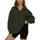thumbnail image 2 of Sudadera con media cremallera,Sudadera de manga larga con media cremallera para mujer Sudadera de color puro resistente y resistente, 2 of 6