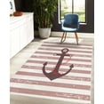 thumbnail image 4 of Striped Decorative Rug, Ship Anchor Chain Marine Life Inspired Lines Background Ocean Sailing, Quality Carpet for Bedroom Dorm and Living Room, 6 Sizes, Dried Rose, by Ambesonne, 4 of 4