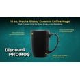 thumbnail image 3 of 10 Large Mocha Glossy Ceramic Coffee Mugs Set, 16 oz. - Stoneware, Smooth, Durable, C-handle - Black, 3 of 5