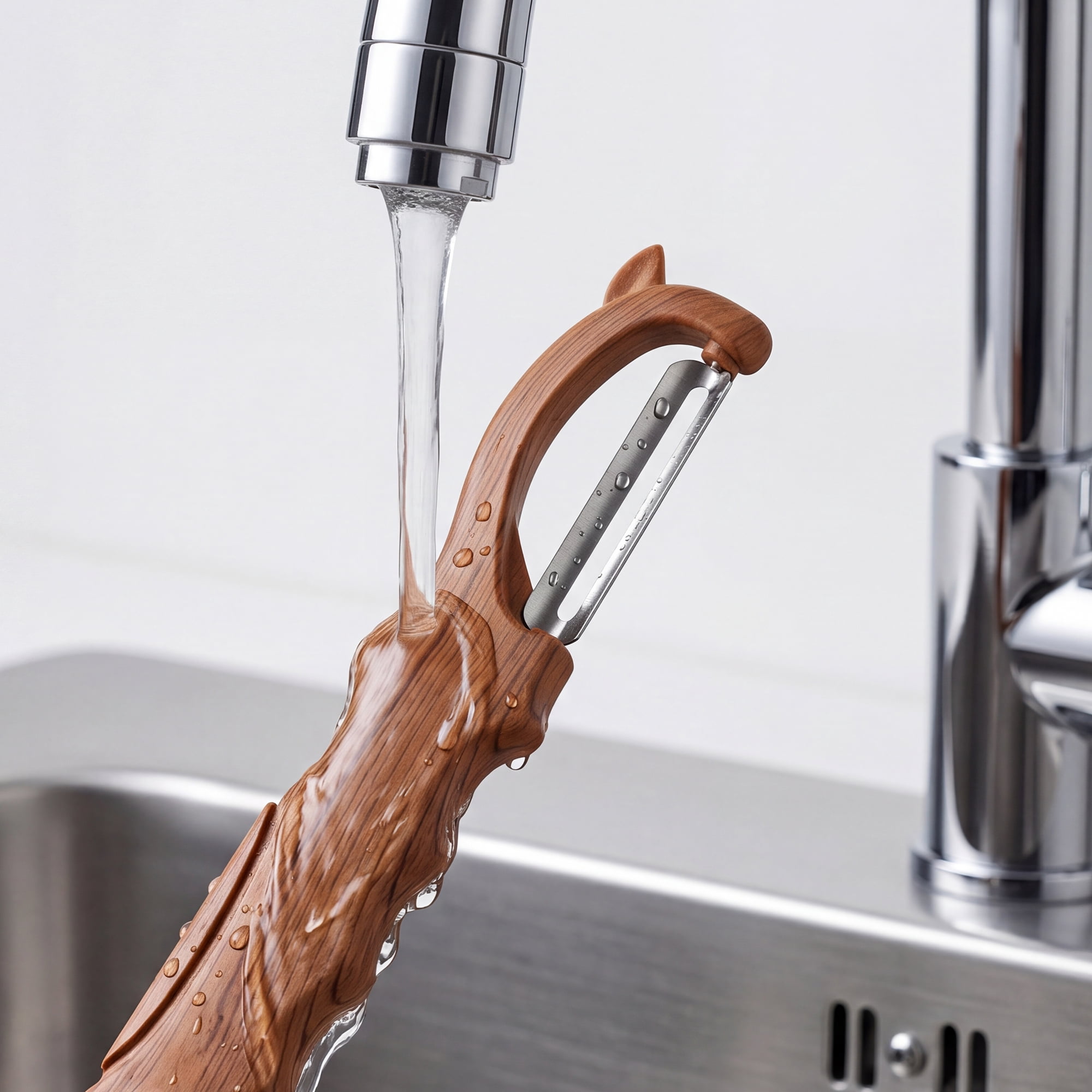 Unique Bargains Stainless Steel Lightweight Peeler with Hangable Hole Brown-1 7.1 x 1.2"