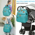 thumbnail image 6 of Kabaqoo Large Baby Diaper Bag, Multifunctional Baby Backpack with Changing Station Lake Blue, 6 of 7