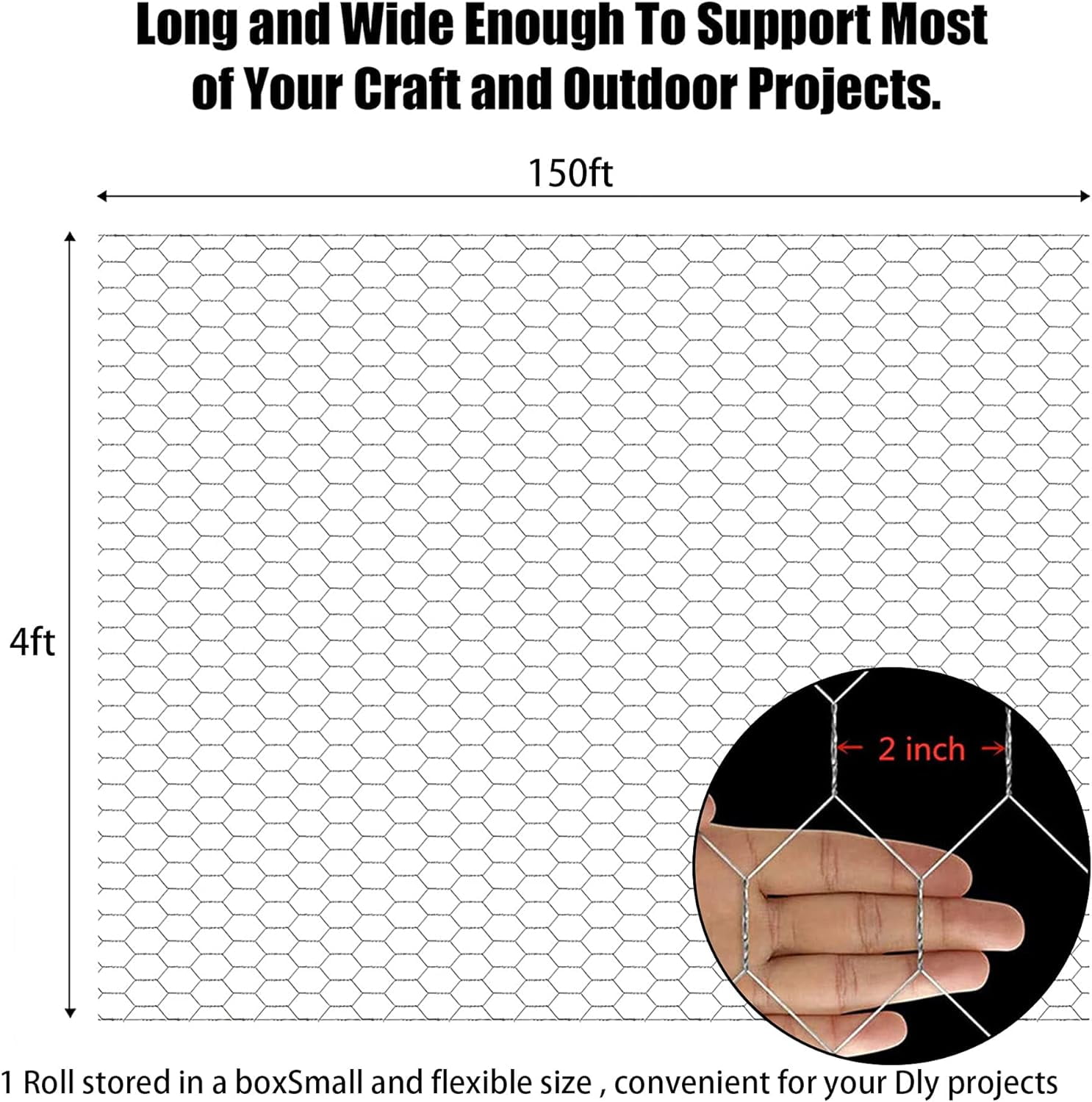 EPOTOOR Galvanized Poultry Metal Mesh Netting with Rust-Resistant