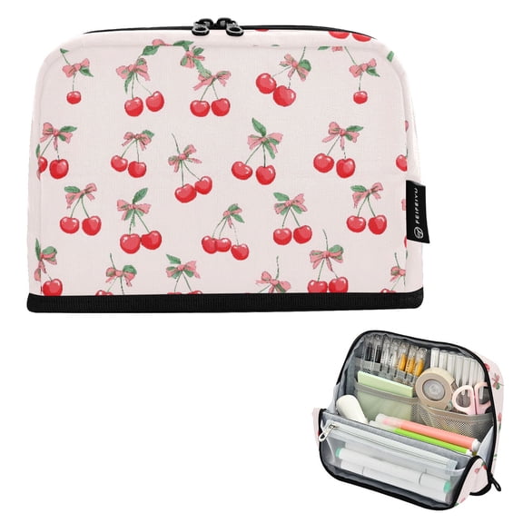 ALAZA Cherry with Bows Pencil Case Pen Pouch Bag Large Capacity Organizer