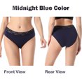 thumbnail image 3 of YELLOR ROBIN Women's Bikinis with Wide Lace Waistband High Cut Underwear Cotton Panties Mid Rise Assorted Color Pack of 3 Size M, 3 of 14