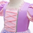 thumbnail image 6 of Girls Princess Costume w/Crown Female Puff Sleeve Fancy Dress up Size for Little Girls 3-9Y, 6 of 8