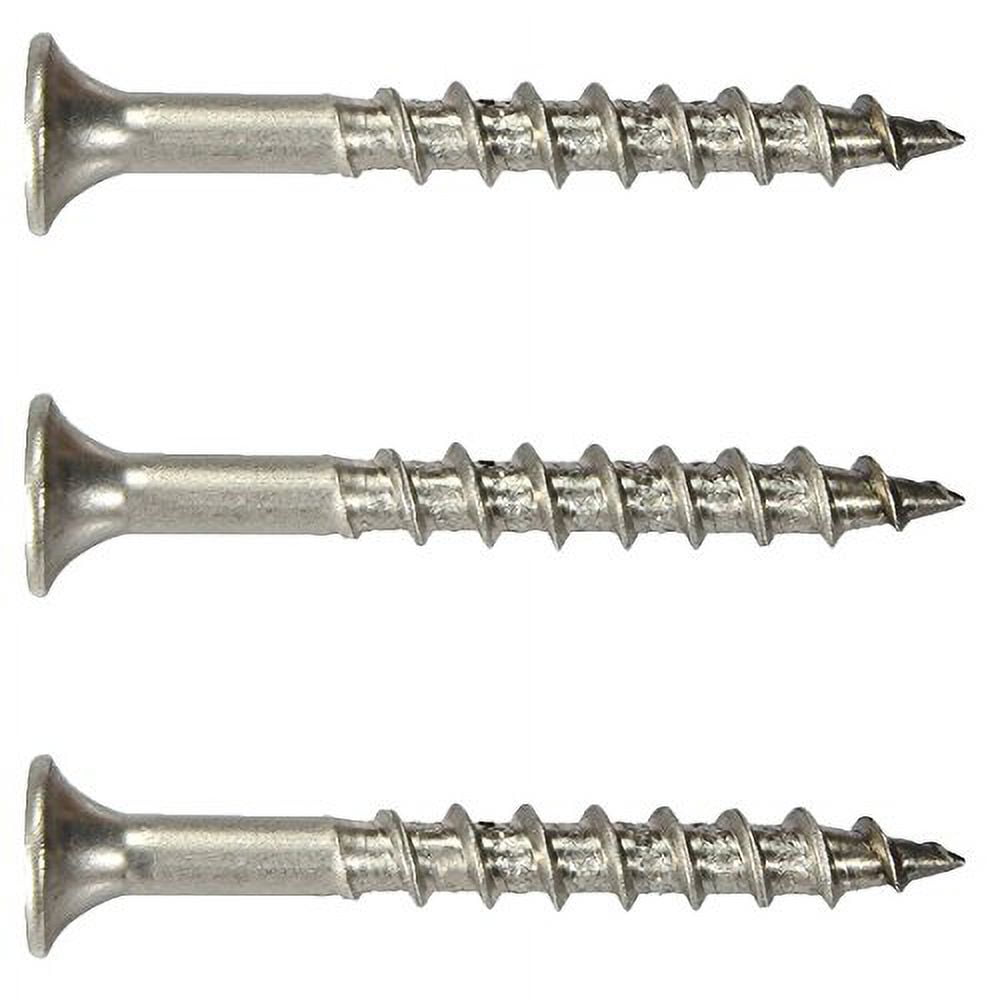 Fastenere Stainless Steel 18-8 Deck Screws - #10 x 1-1/4" (100 Pack) Wood Cutting Point, Square Drive, Partial Thread, Bright Finish for Wood, Exterior, Decking, Composite, Fencing, Type 17 Point