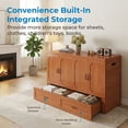 thumbnail image 5 of Mjkone Murphy Bed Queen Size, Cabinet Bed with Storage Drawers and USB Charging Station,Murphy Chest Bed for Small Space,Red(No Mattress), 5 of 10
