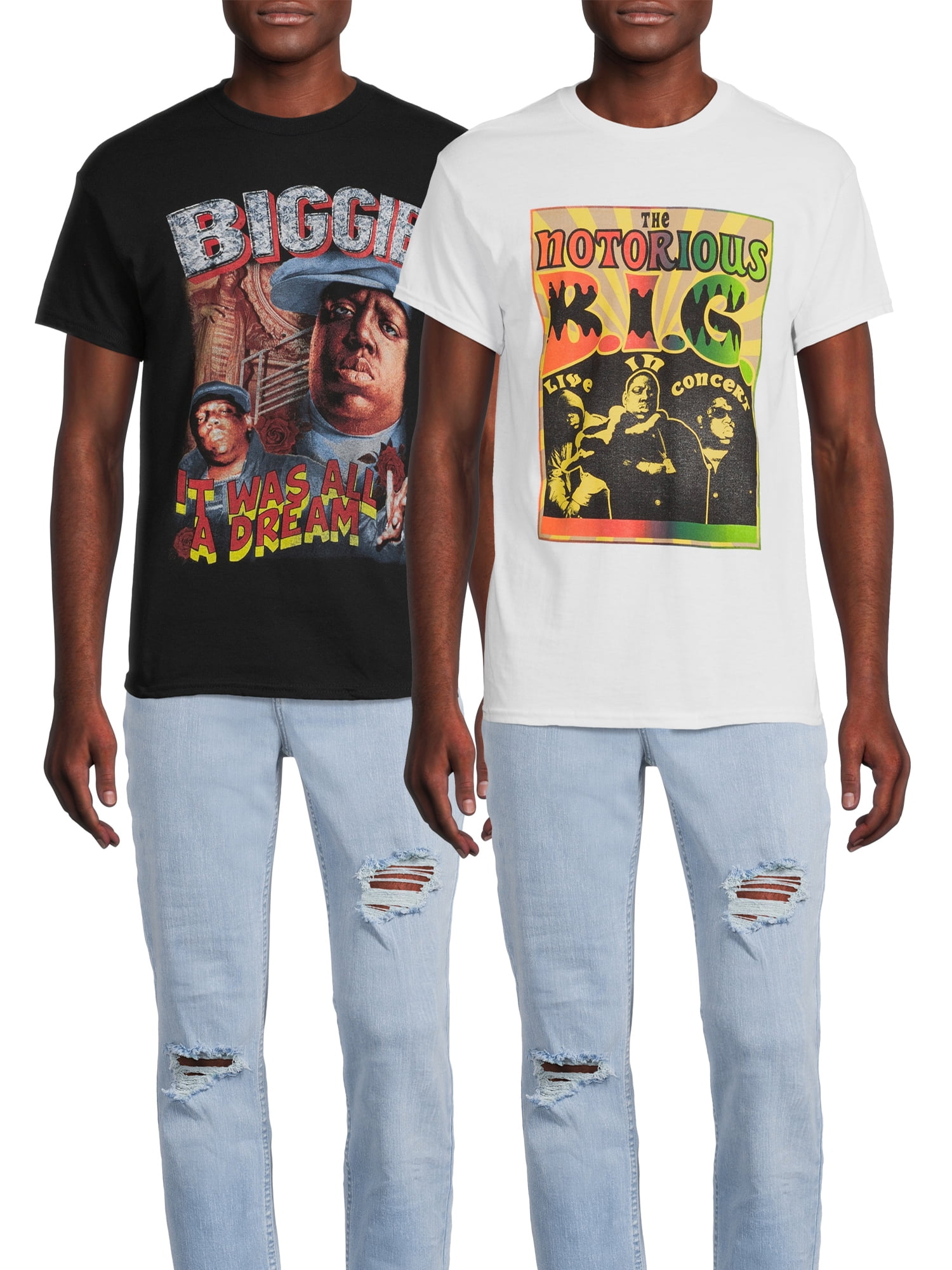 Biggie Men's & Big Men's Graphic Tees with Short Sleeves, 2-Pack
