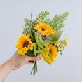 thumbnail image 3 of Artificial Flowers Faux Sunflower Bouquets Spring Fake Wildflowers Summer Silk Sunflowers Floral Arrangements for Home Kitchen Office Table Centerpieces Wedding Party Cemetery Flowers, 3 of 9