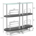 thumbnail image 2 of Costway Bar Table Wine Storage Home Liquor Pub Table w/Tempered Glass Top & 2 Shelves, 2 of 10