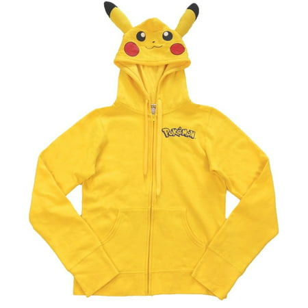 Pokemon Pikachu Zip-Up Hoodie Sweatshirt with Ears | XL