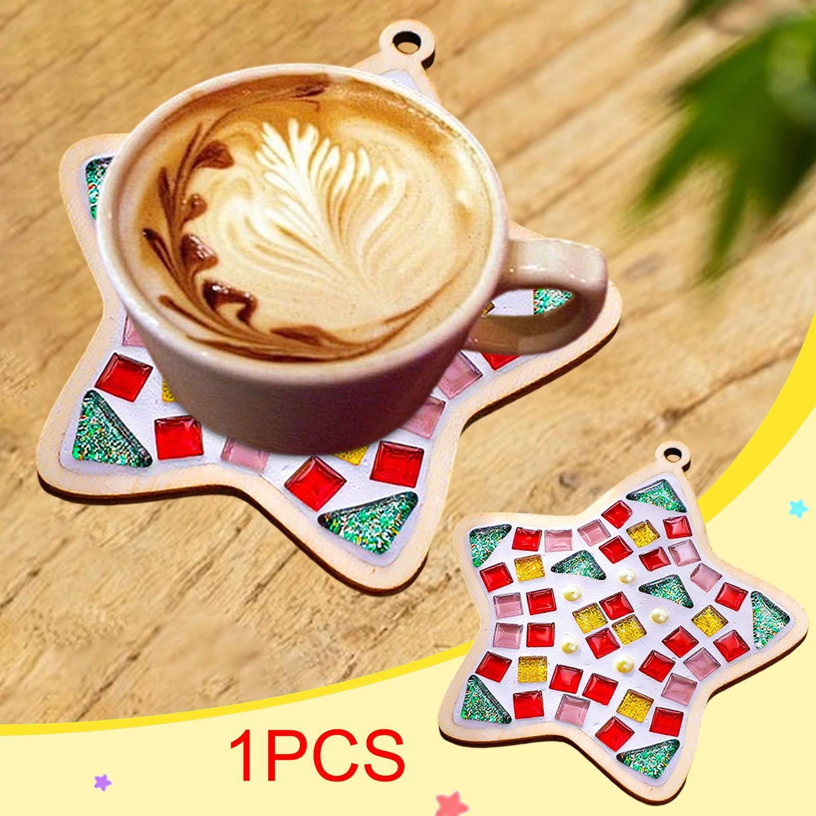 Mosaic Coaster Kit DIY Crafts Package Complete Beginner Friendly Set for Kids Adults Holiday Home Decoration