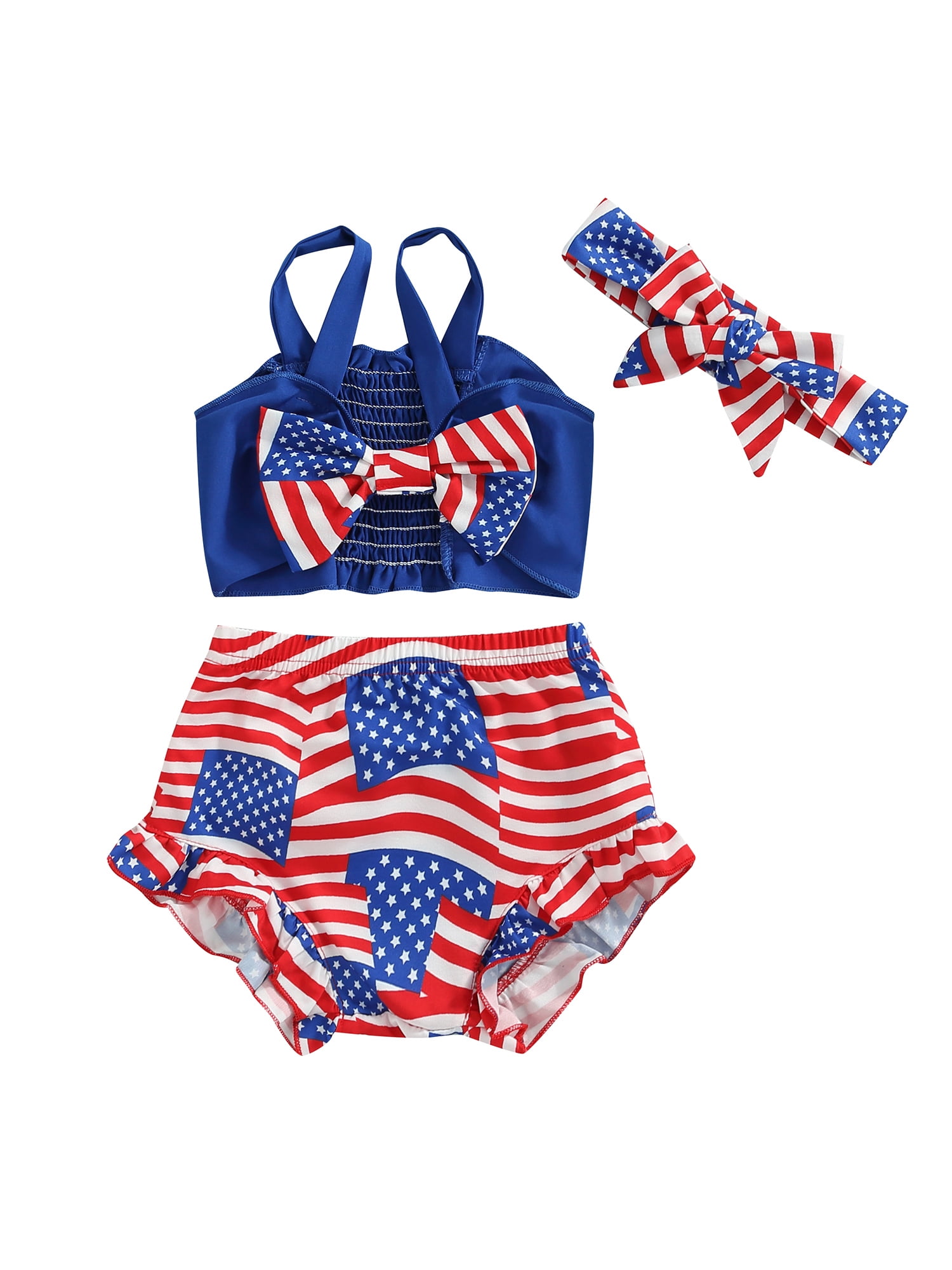 Baby Girl One Piece 4th of July Patriotic red white blue suit size 03-months 
