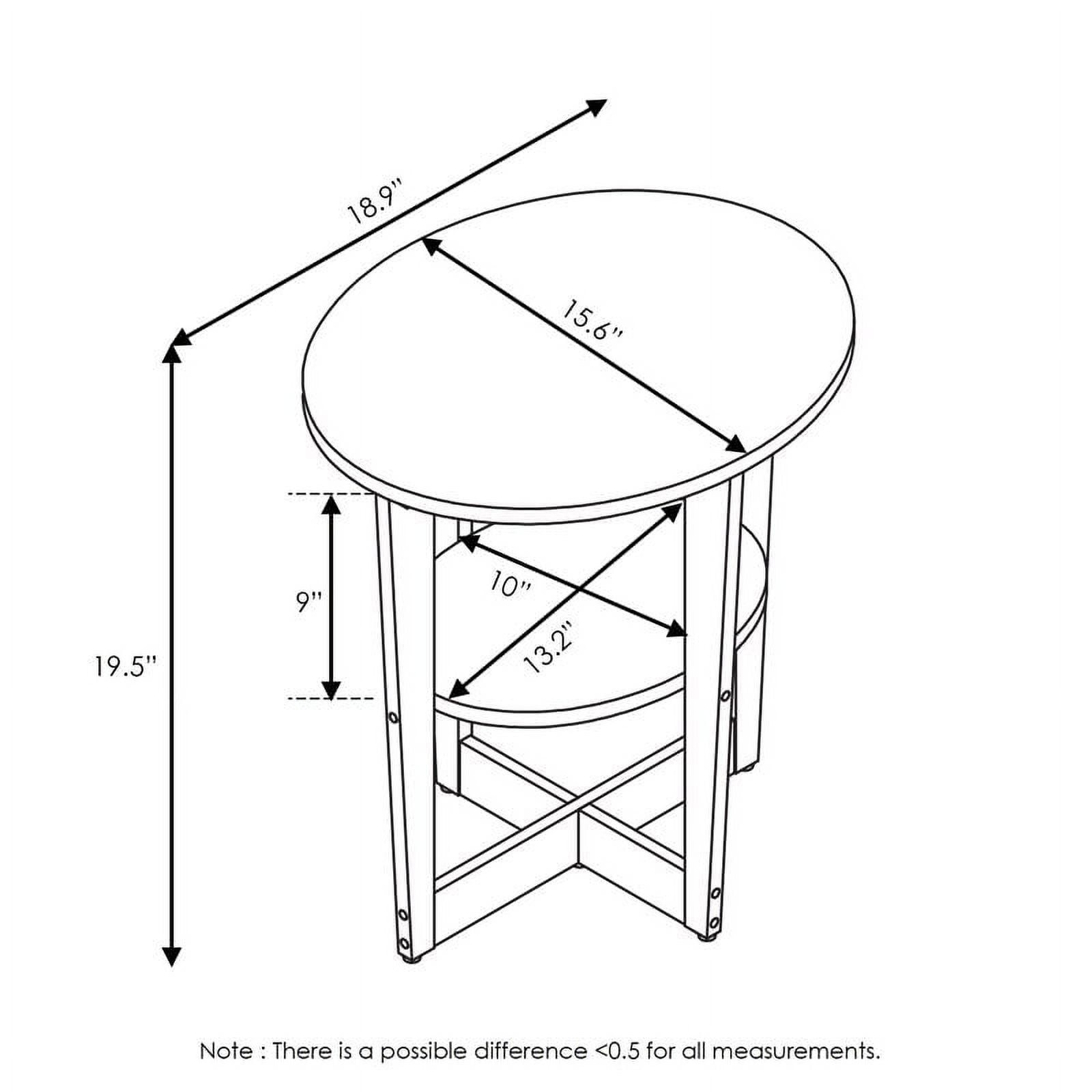 Furinno JAYA Oval End Table, French Oak Grey/Black