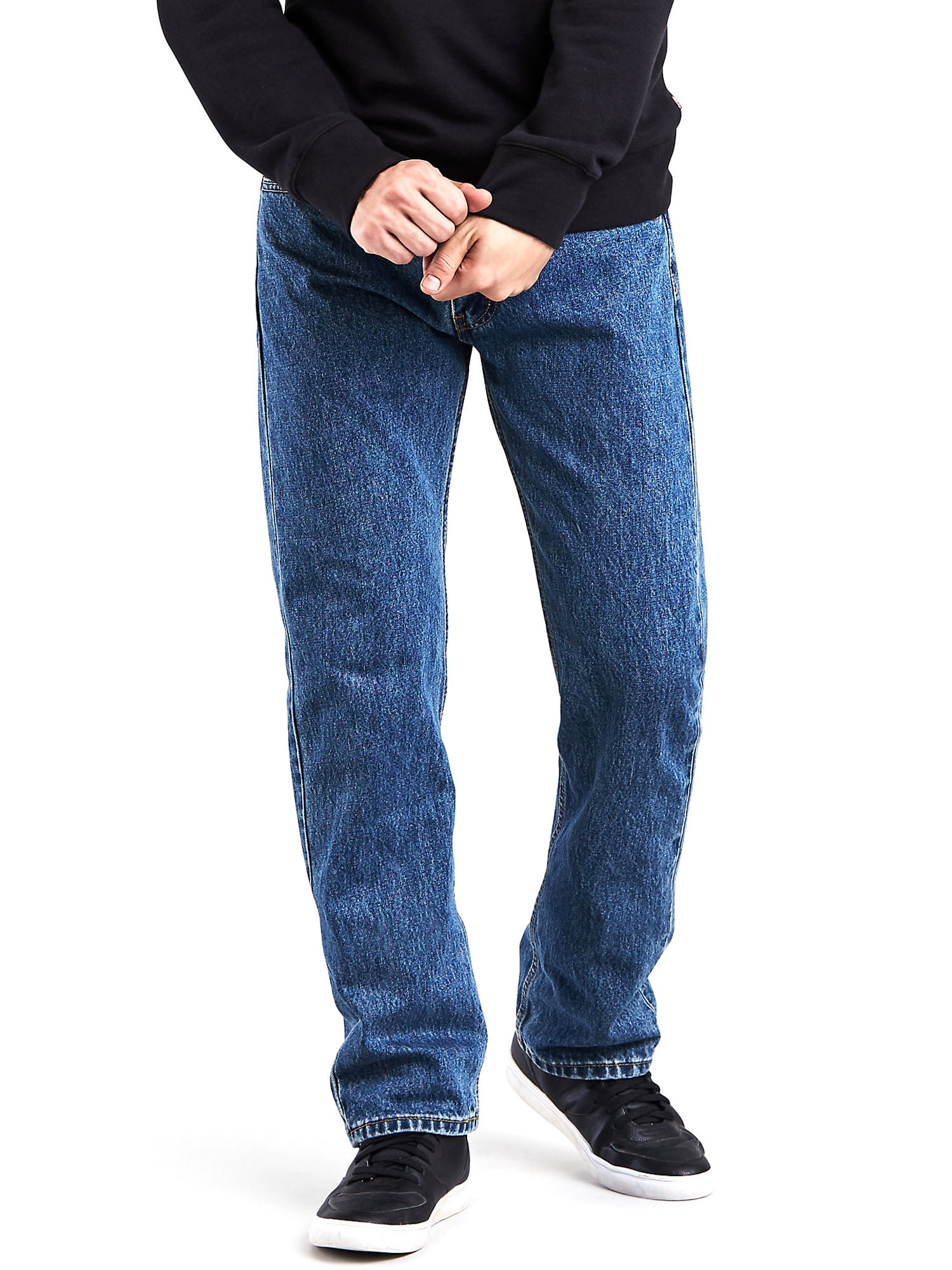Levi's 505 Straight Leg Jeans Men's Size 31 X 34 Stretch Distressed Dark Wash 