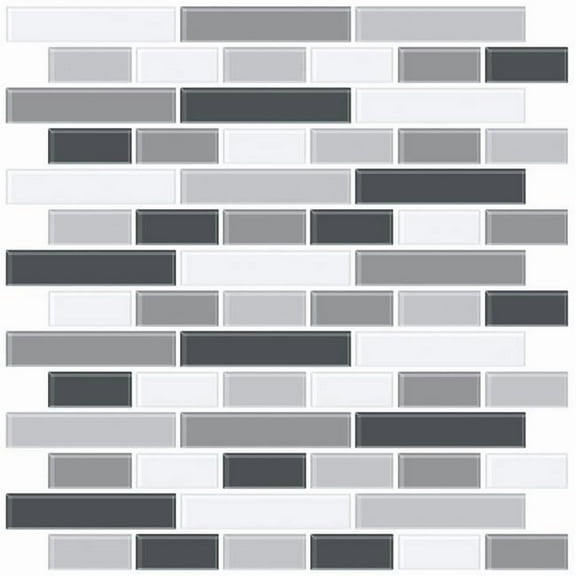 Smoked Glass Peel & Stick Backsplash Tiles - Gray & Black