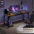 thumbnail image 2 of Computer Desk Home Office Desk with 55'' Gaming Desk Long Work Desk With 3-Piece Table Top Rustic Brown, 2 of 4