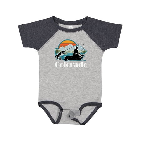 

Inktastic Colorado Fishing Gift Sunset Silhouette Gift Baby Boy Bodysuit