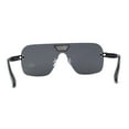 thumbnail image 4 of Urbane Slick Rimless Flat Top Racer Shield Baller Sunglasses Gunmetal Black, 4 of 4