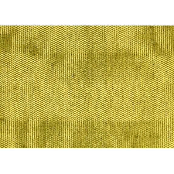 Ahgly Company Machine Washable Indoor Rectangle Abstract Yellow Contemporary Area Rugs, 5' x 8'