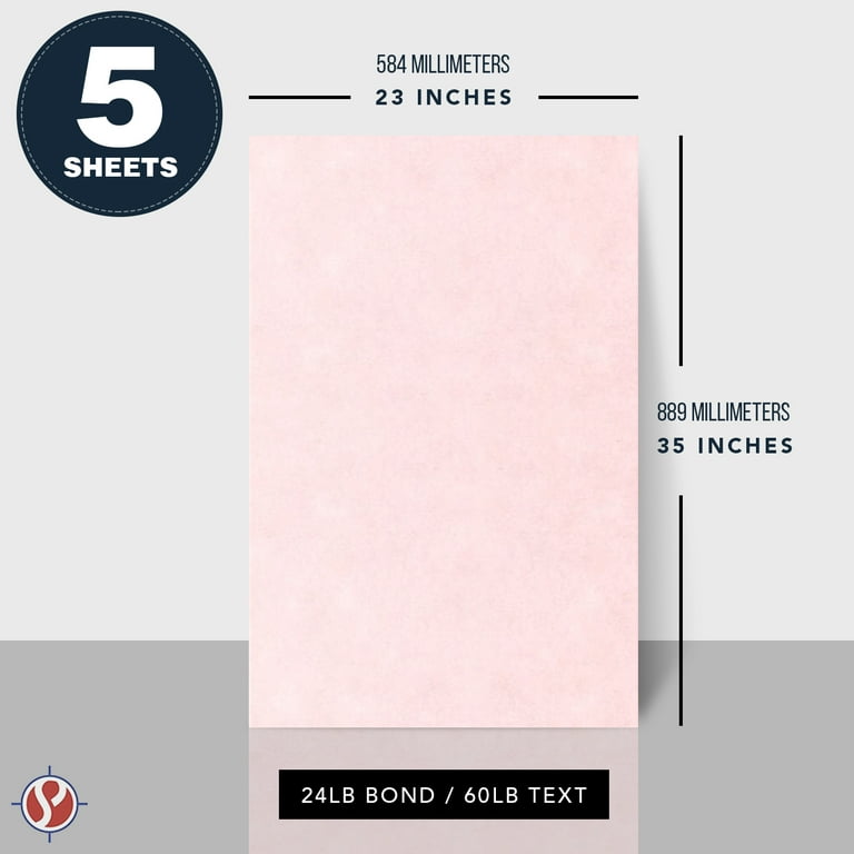 Large Size 'New Ice Pink' Stationery Parchment Paper – Great for Posters,  Bulletins, Certificates, Menus and Invitations, 24lb Bond, 60lb Text, 90  GSM, 23 x 35 Inches